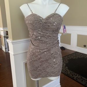 Lace mid dress w/ sequins.